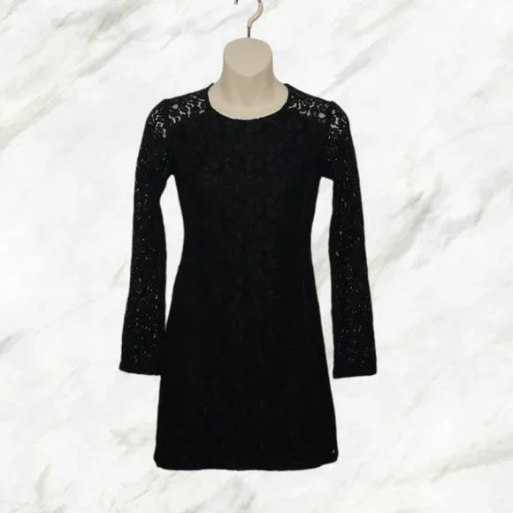 Aritzia Dresses | Aritzia Talula Black Long Sleeve Lace Mini Dress | Color: Black | Size: 00 | Heyitsrachy's Closet